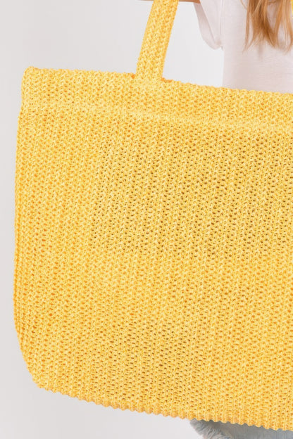 Solid Crochet Straw Bag - Tigbul's Variety Fashion Shop