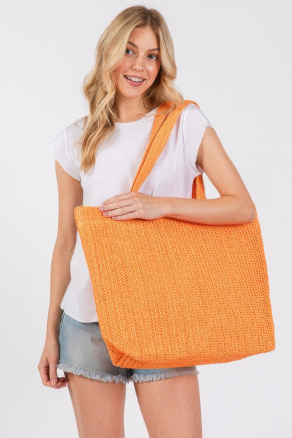 Solid Crochet Straw Bag - Tigbul's Variety Fashion Shop