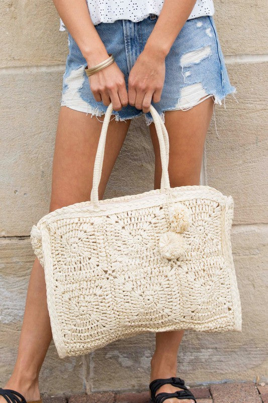 Straw Traveler Tote - Tigbul's Variety Fashion Shop
