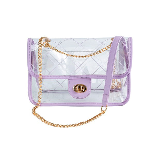 TRENDY  HIGH QUALITY QUILTED CLEAR PVC BAG - Tigbul's Variety Fashion Shop