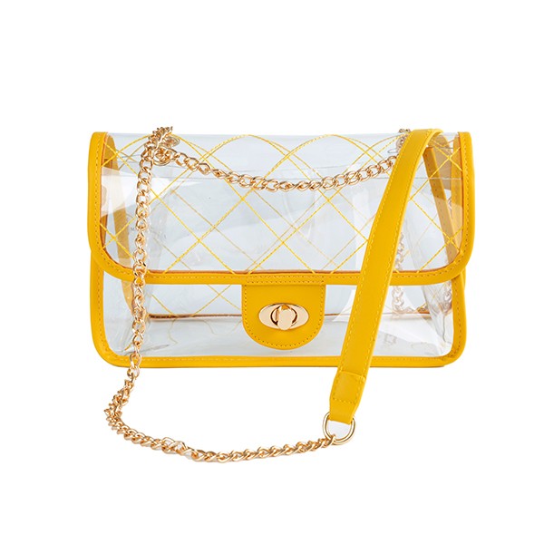 TRENDY  HIGH QUALITY QUILTED CLEAR PVC BAG - Tigbul's Variety Fashion Shop