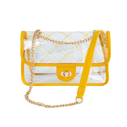 TRENDY  HIGH QUALITY QUILTED CLEAR PVC BAG - Tigbul's Variety Fashion Shop