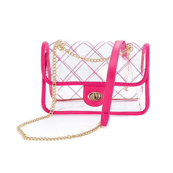 TRENDY  HIGH QUALITY QUILTED CLEAR PVC BAG - Tigbul's Variety Fashion Shop