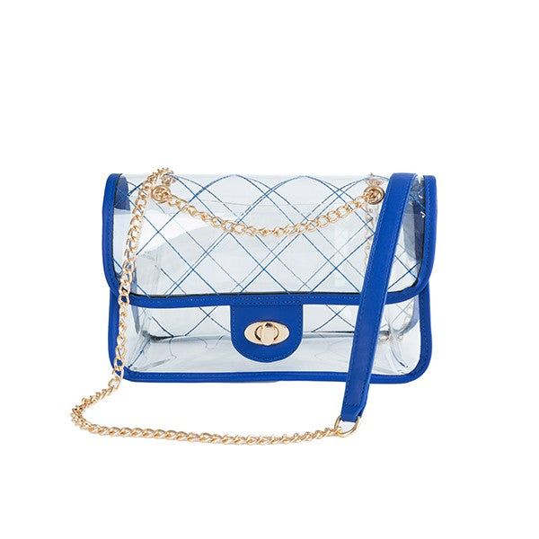 TRENDY  HIGH QUALITY QUILTED CLEAR PVC BAG - Tigbul's Variety Fashion Shop