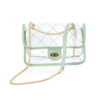TRENDY  HIGH QUALITY QUILTED CLEAR PVC BAG - Tigbul's Variety Fashion Shop