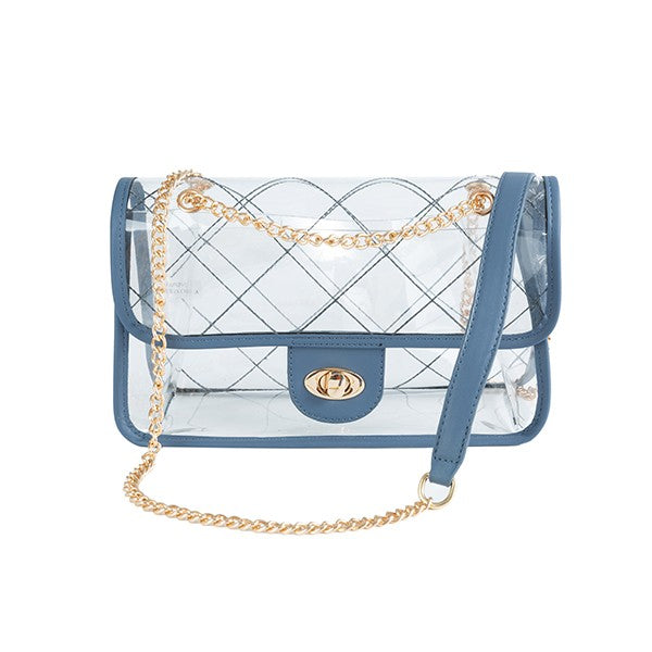 TRENDY  HIGH QUALITY QUILTED CLEAR PVC BAG - Tigbul's Variety Fashion Shop
