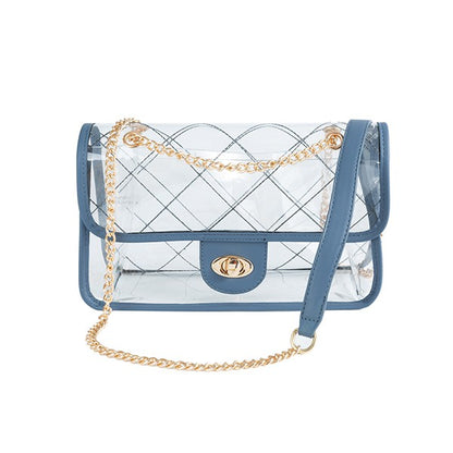 TRENDY  HIGH QUALITY QUILTED CLEAR PVC BAG - Tigbul's Variety Fashion Shop
