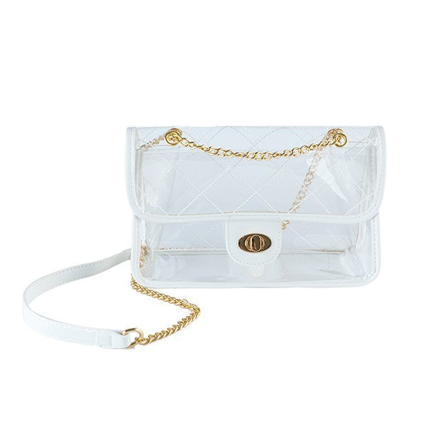 TRENDY  HIGH QUALITY QUILTED CLEAR PVC BAG - Tigbul's Variety Fashion Shop