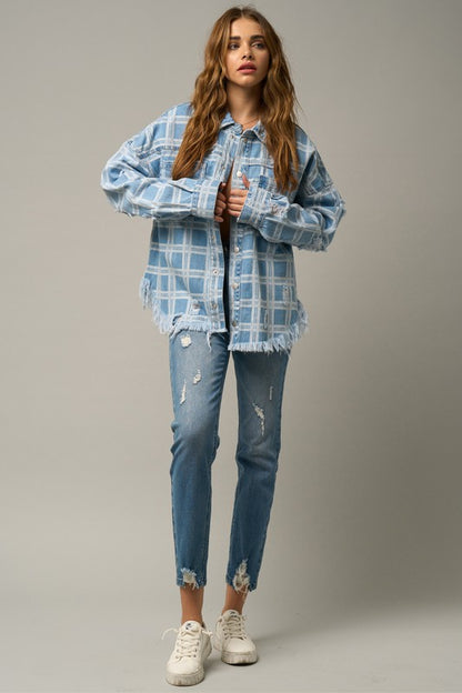 Trim Raw Hem Girlfriend Jeans - Tigbul's Variety Fashion Shop