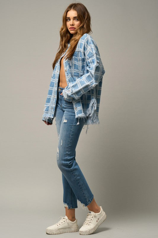 Trim Raw Hem Girlfriend Jeans - Tigbul's Variety Fashion Shop