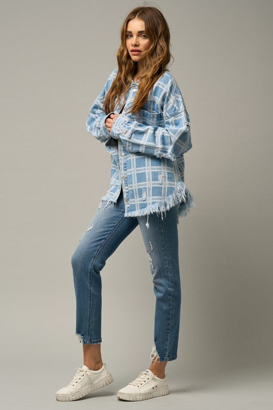 Trim Raw Hem Girlfriend Jeans - Tigbul's Variety Fashion Shop