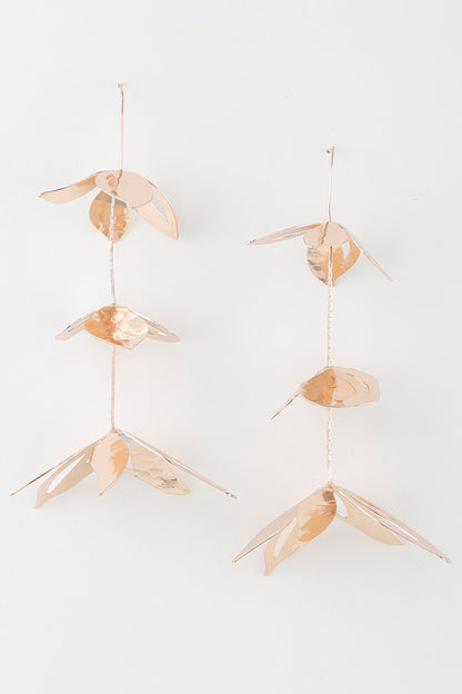 Triple Delicate Flower Drop Earrings - Tigbul's Variety Fashion Shop