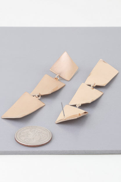 Triple Geometric Drop Earrings - Tigbul's Variety Fashion Shop