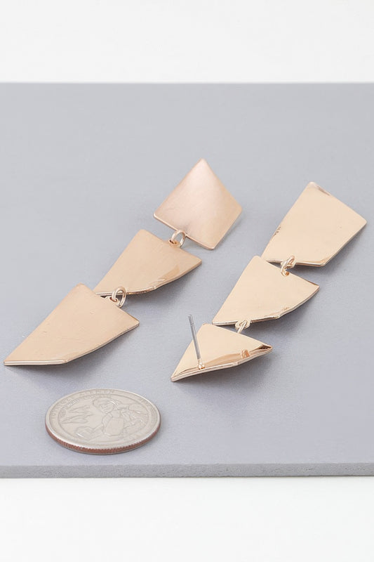 Triple Geometric Drop Earrings - Tigbul's Variety Fashion Shop
