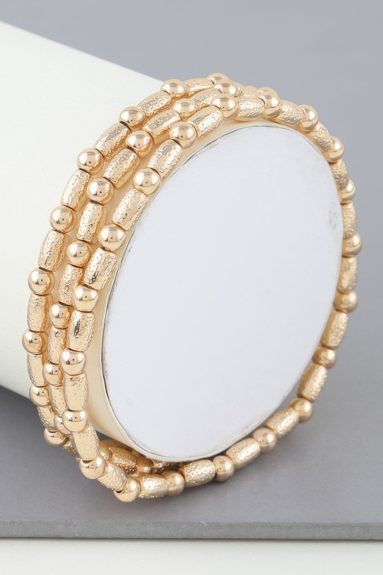 Triple Pillar Stone Beaded Bracelet - Tigbul's Variety Fashion Shop