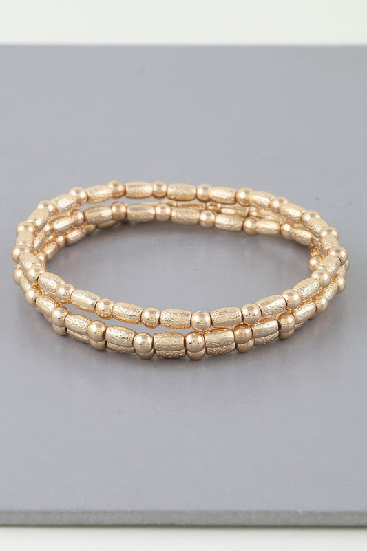 Triple Pillar Stone Beaded Bracelet - Tigbul's Variety Fashion Shop