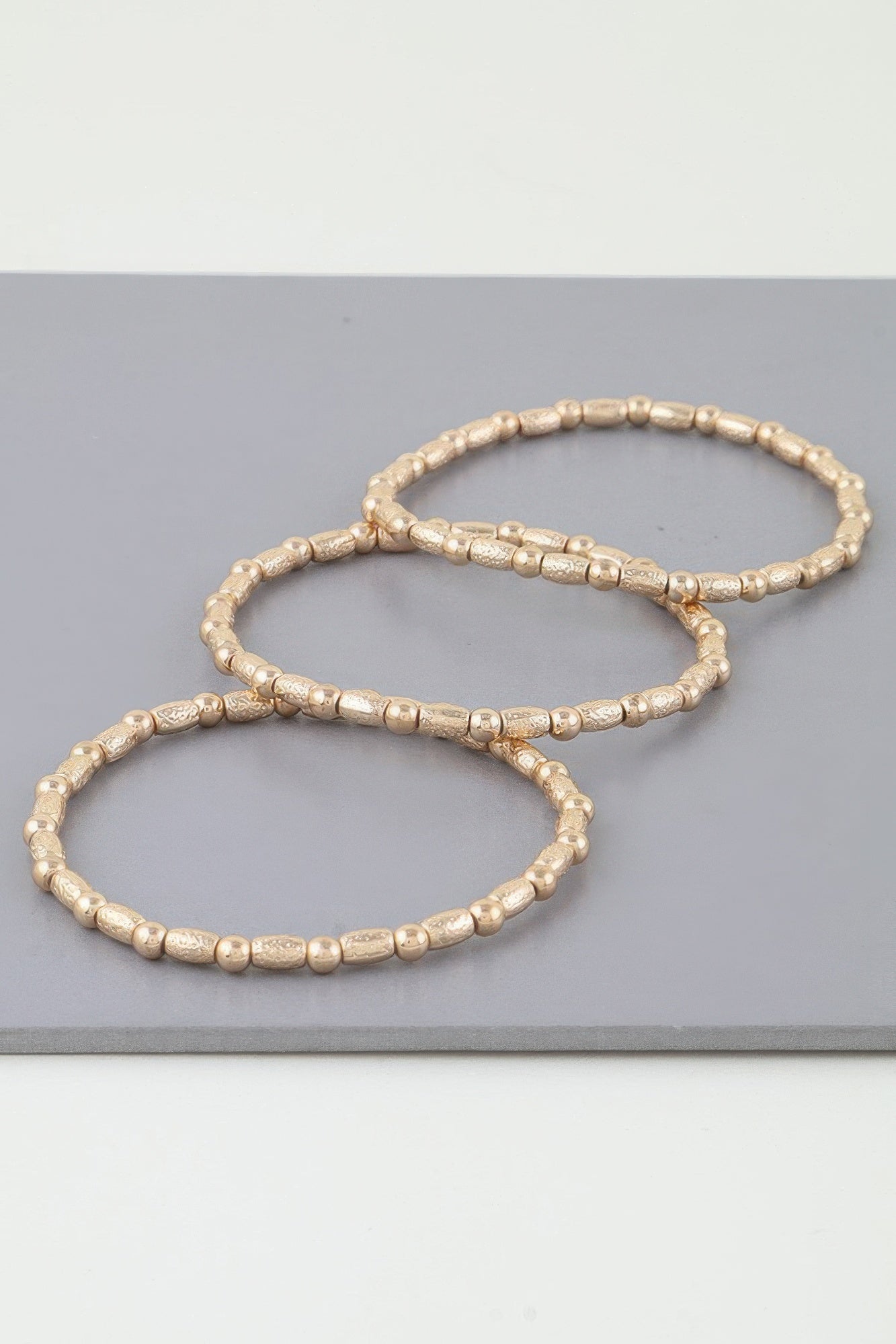 Triple Pillar Stone Beaded Bracelet - Tigbul's Variety Fashion Shop