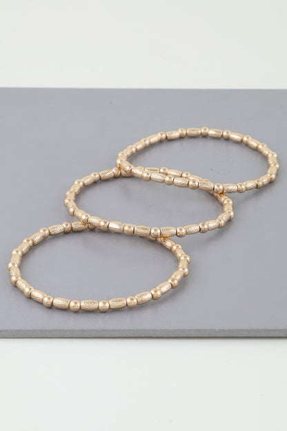 Triple Pillar Stone Beaded Bracelet - Tigbul's Variety Fashion Shop