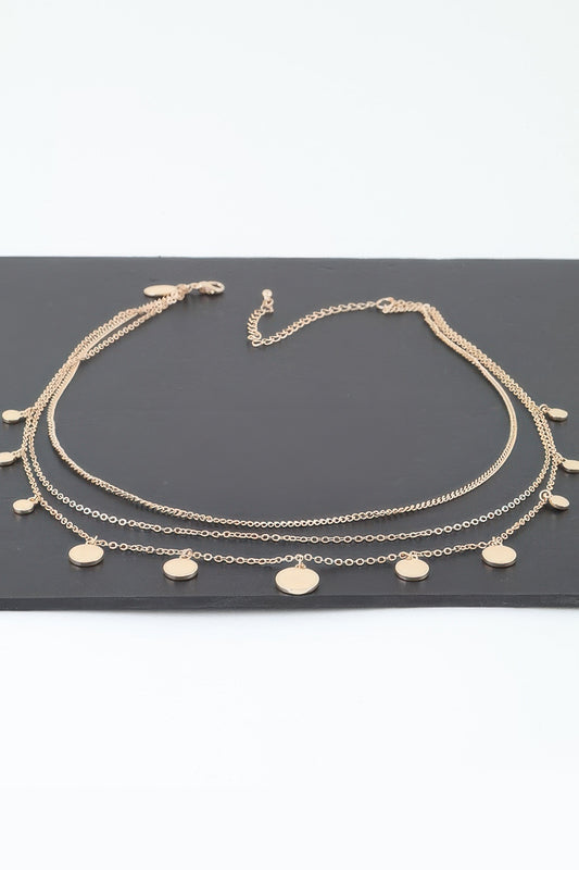 Triple Round Charm Chain Necklace - Tigbul's Variety Fashion Shop