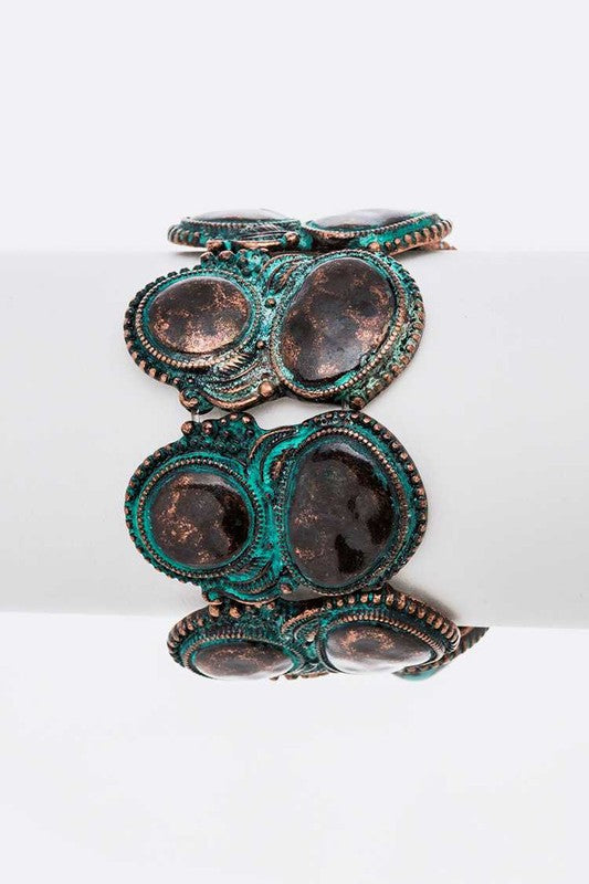 TURQUOISE STONE WESTERN STRETCH BRACELET - Tigbul's Variety Fashion Shop