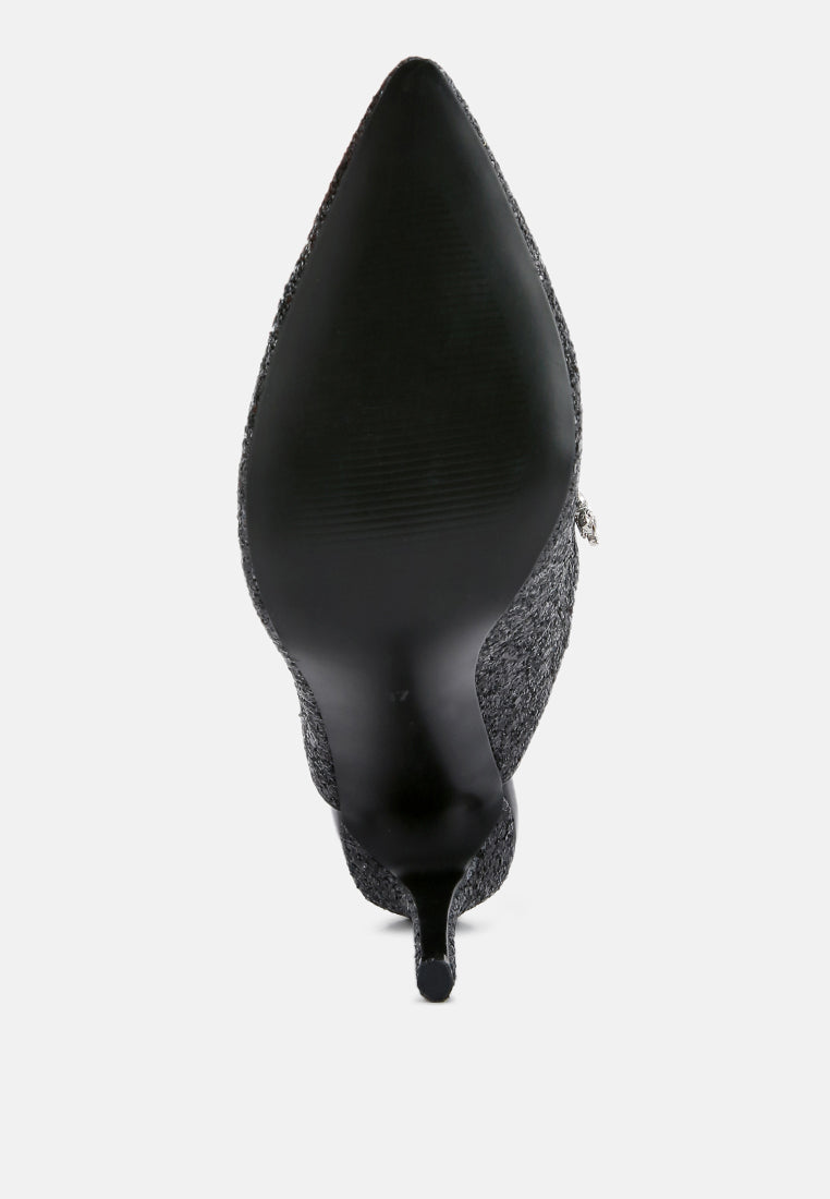 Twinklet Glitter Diamante Embellished Stilettos - Tigbul's Variety Fashion Shop