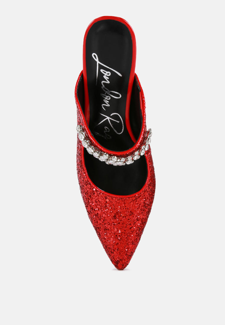 Twinklet Glitter Diamante Embellished Stilettos - Tigbul's Variety Fashion Shop