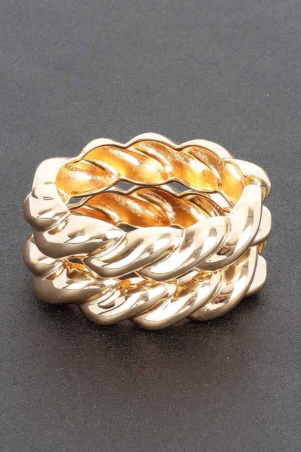 Twist & Shine bracelet, gold twisted links with high-shine metallic finish