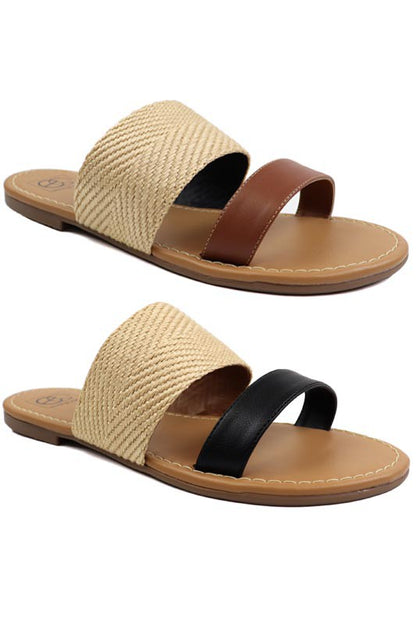 Two Band slide Sandal - Tigbul's Variety Fashion Shop