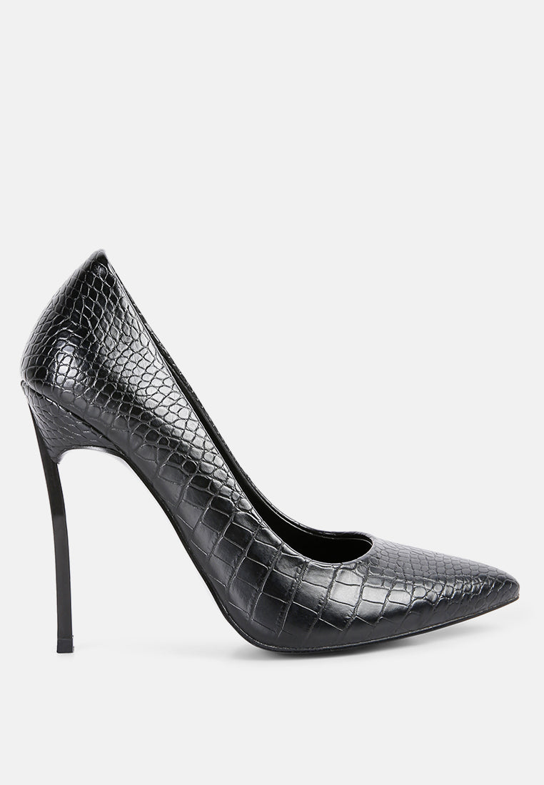 Urchin Croc High Stiletto Heel Pumps - Tigbul's Variety Fashion Shop