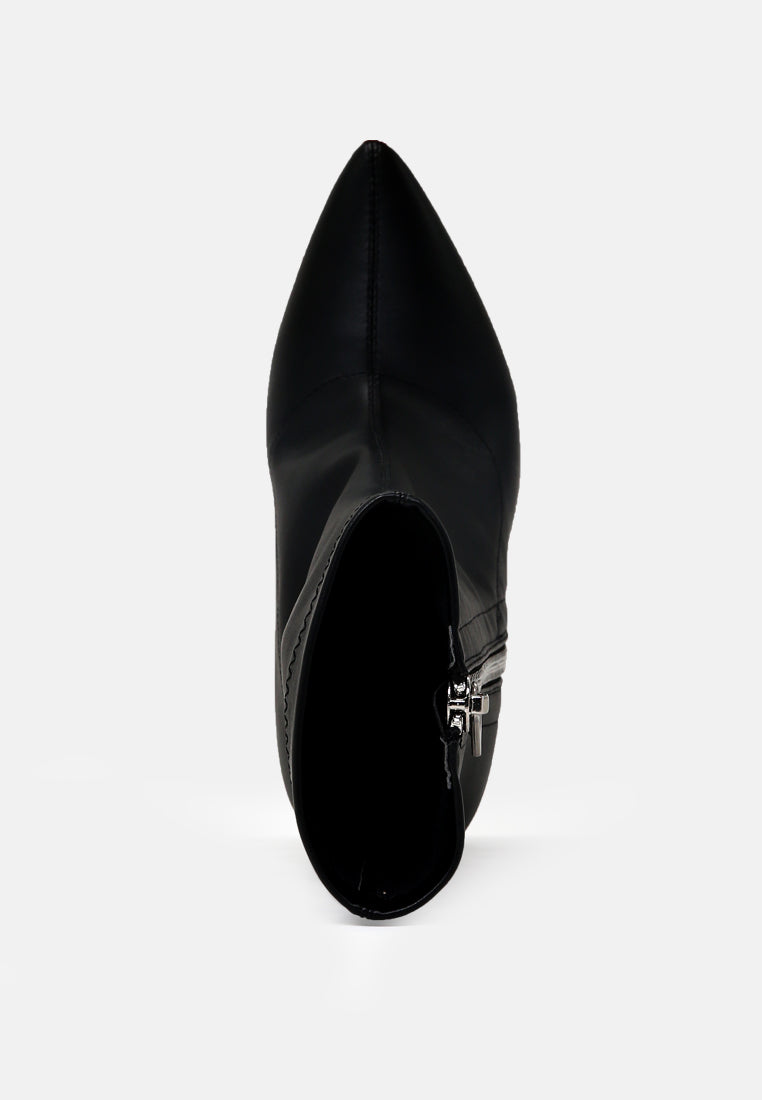 Valeria spitze High-Ankle Boots, schwarz, Innenansicht mit Seitreißverschluss