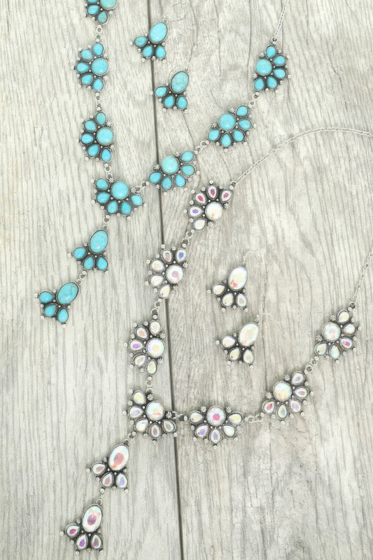 Western Jeweled Y-shaped Necklace Set - Tigbul's Variety Fashion Shop