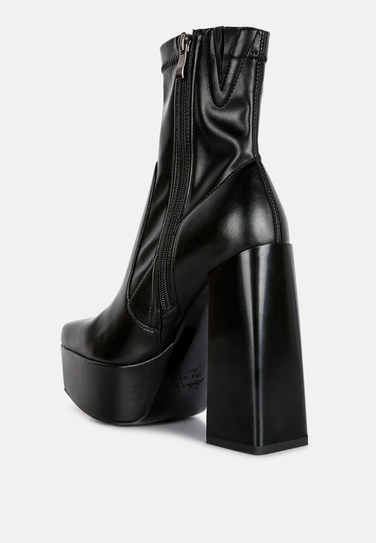 Whippers Patent Pu High Platform Ankle Boots | Tigbuls Variety