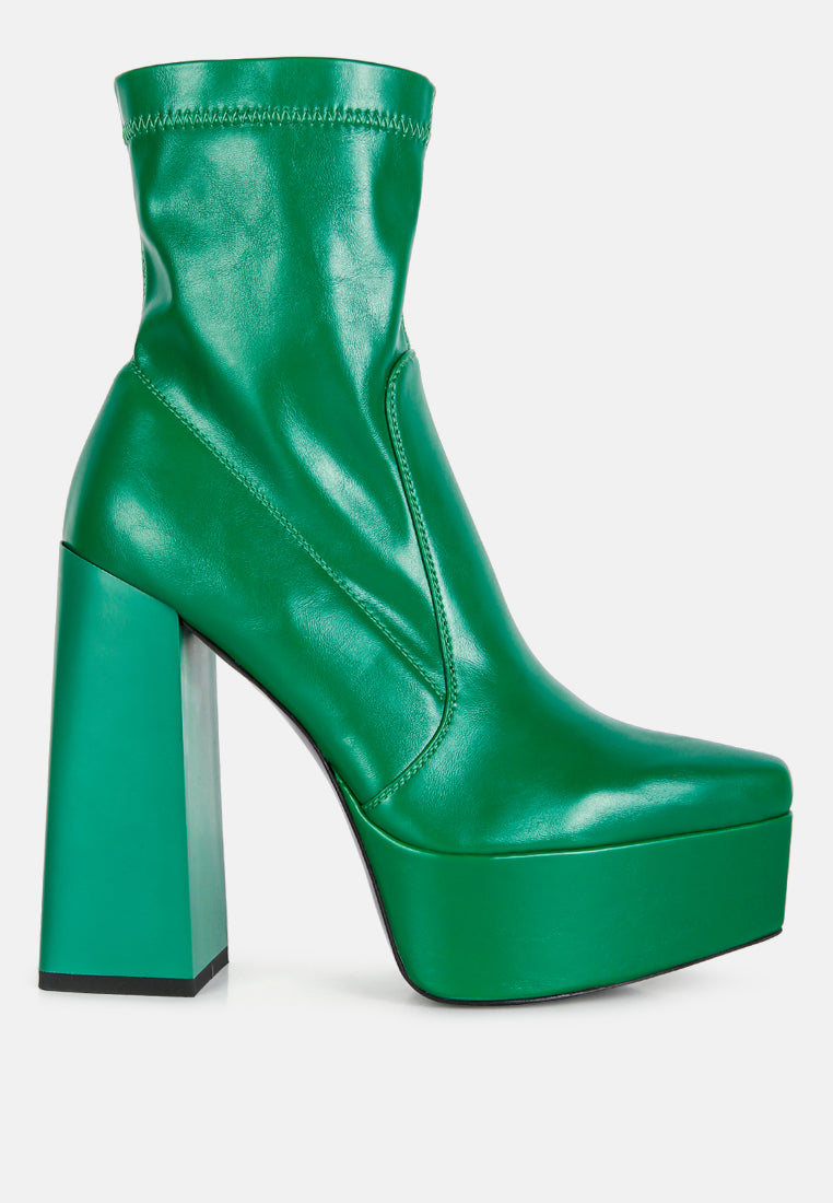 Whippers Patent Pu High Platform Ankle Boots | Tigbuls Variety