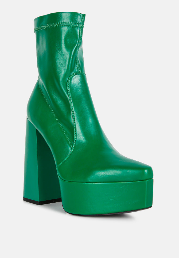 Whippers Patent Pu High Platform Ankle Boots | Tigbuls Variety
