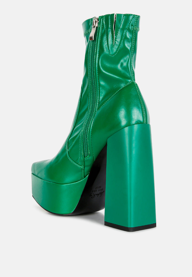 Whippers Patent Pu High Platform Ankle Boots | Tigbuls Variety