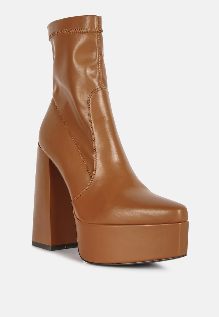 Whippers Patent Pu High Platform Ankle Boots | Tigbuls Variety