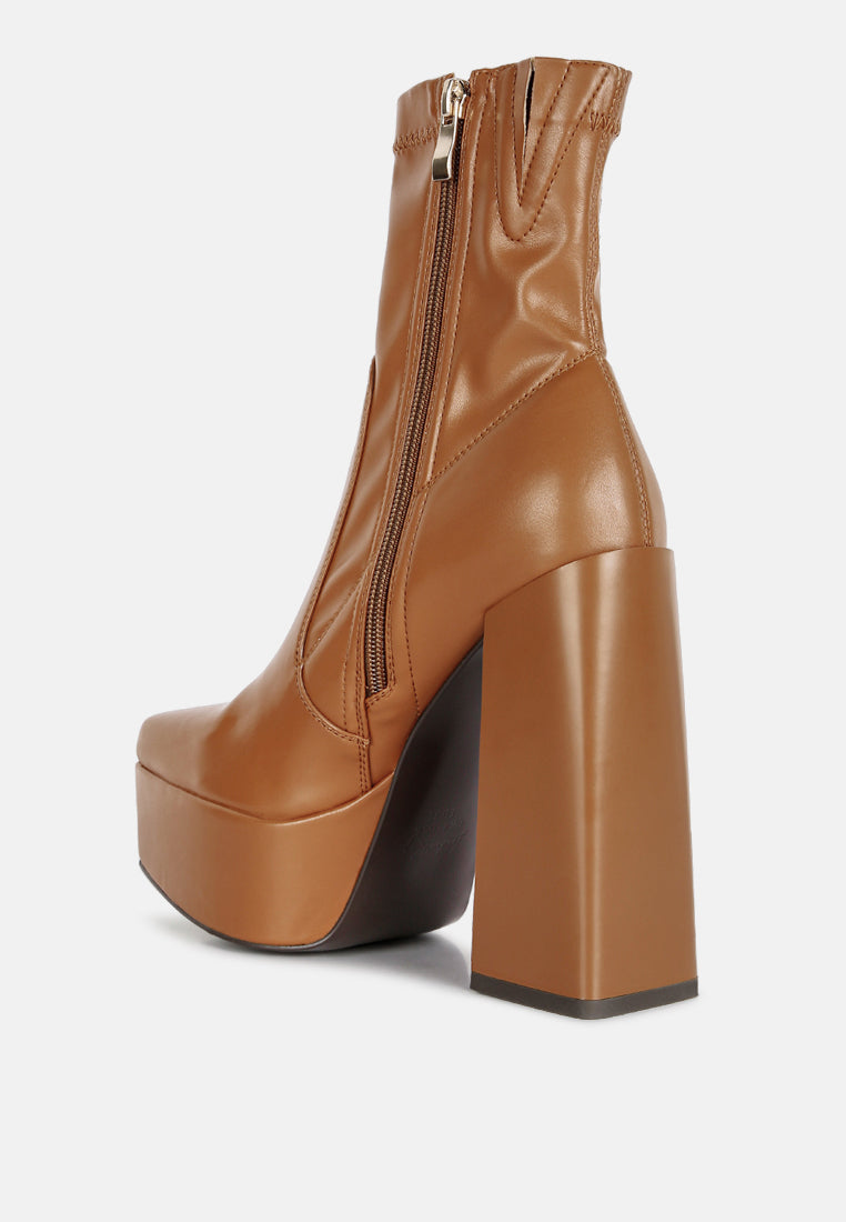 Whippers Patent Pu High Platform Ankle Boots | Tigbuls Variety