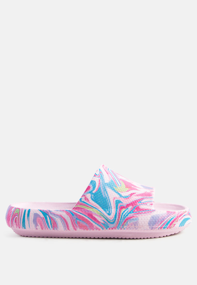 Whirl Marbling Dip Dye Slides - Tigbul's Variety Fashion Shop