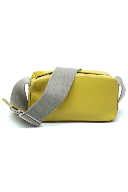 Wide Guitar Strap Boxy Crossbody Bag - Tigbul's Variety Fashion Shop