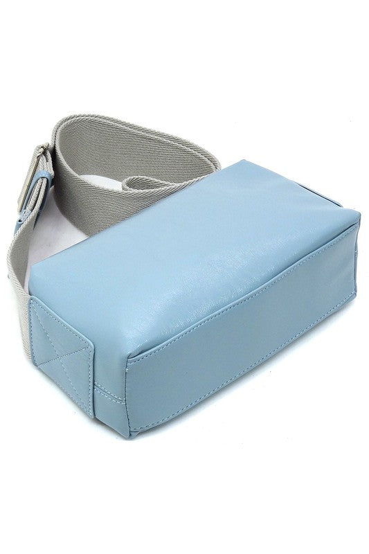 Wide Guitar Strap Boxy Crossbody Bag - Tigbul's Variety Fashion Shop