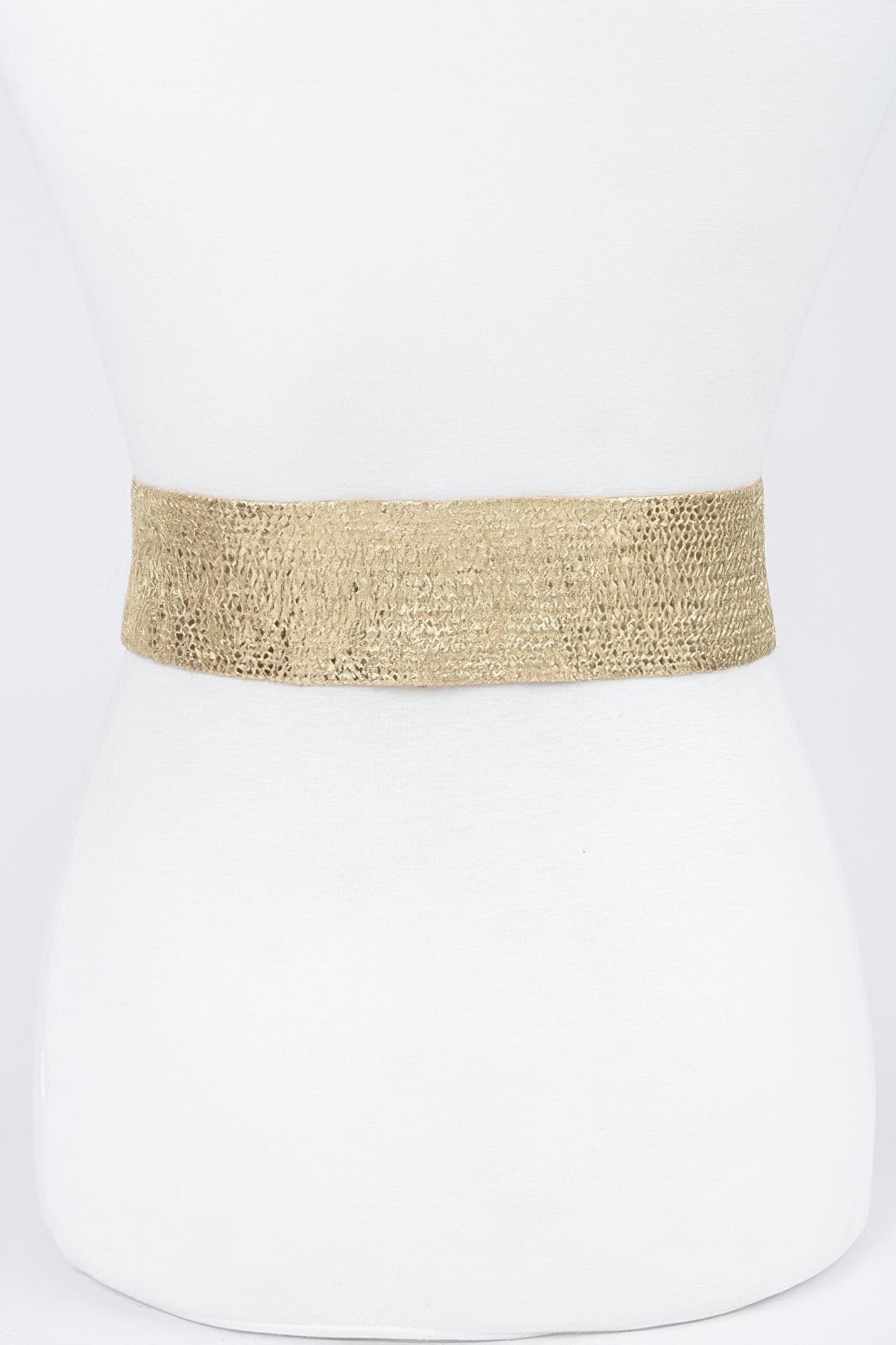 Gold wide belt band, textured woven strap