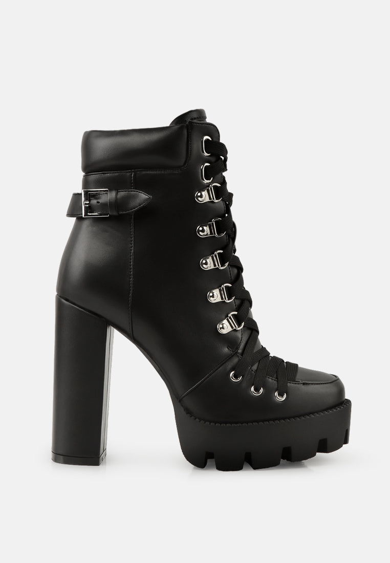 Willow High Block Heel Combat Boots - Tigbul's Variety Fashion Shop