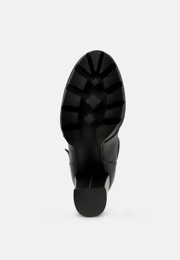 Willow combat boot in black, lace-up style with chunky lug sole