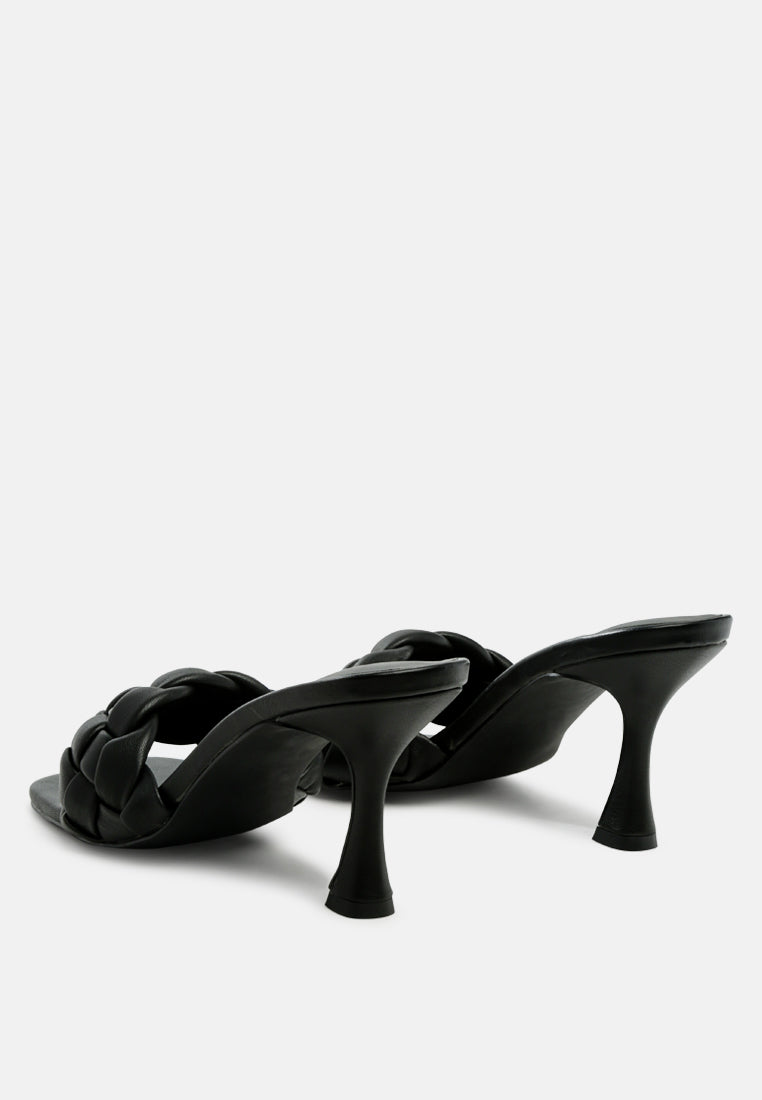 Woven Strap Spool Heel Sandals - Tigbul's Variety Fashion Shop