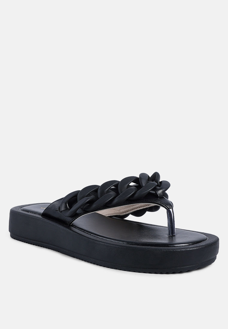 Zing Link Chain Thong Flats - Tigbul's Variety Fashion Shop