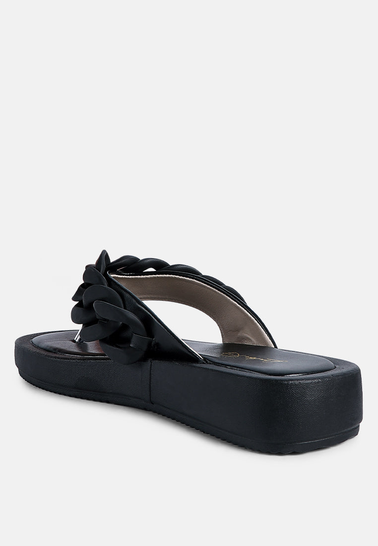 Zing Link Chain Thong Flats - Tigbul's Variety Fashion Shop