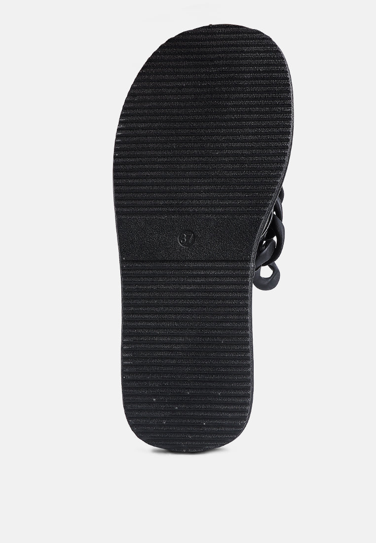 Zing Link Chain Thong Flats - Tigbul's Variety Fashion Shop