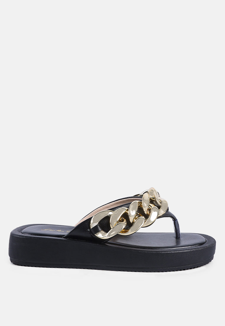 Zing Link Chain Thong Flats - Tigbul's Variety Fashion Shop