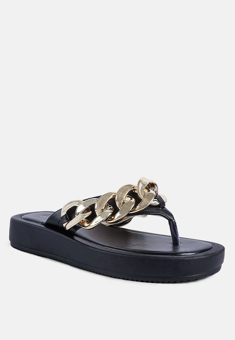 Zing Link Chain Thong Flats - Tigbul's Variety Fashion Shop