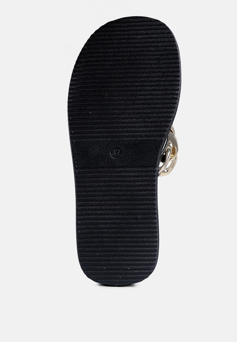 Zing Link Chain Thong Flats - Tigbul's Variety Fashion Shop